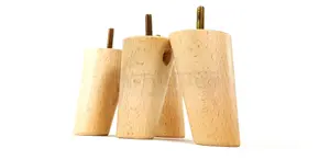 Wood Furniture Feet 100mm High Natural Replacement Furniture Legs Set Of 4 Sofa Chair Stool M8