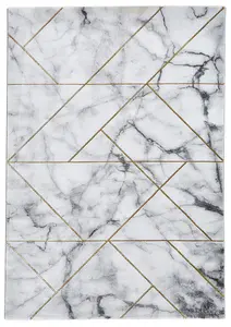 Ivory Gold Abstract Modern Easy to clean Rug for Dining Room Bed Room and Living Room-200cm X 290cm