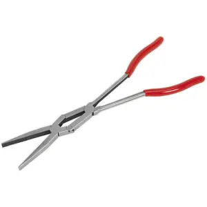 335mm Double Jointed Flat Nose Pliers - Serrated Jaws - Long Reach Design