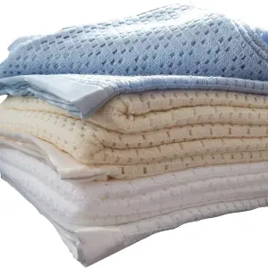 Just So Home Lightweight 100% Acrylic Cellular Blanket (King 260 x 230cm, White)