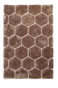 Geometric Beige Modern Shaggy Handmade Easy To Clean Rug For Dining Room Bedroom & Living Room-150cm X 230cm