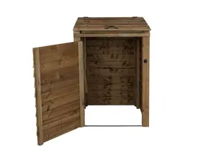 Wooden Wheelie Bin Store (Single, Rustic Brown)