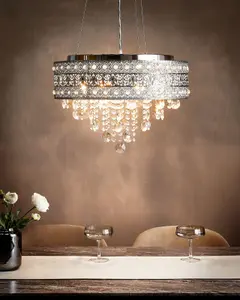 6 Lights Metal Chandelier Silver BARBEIRA