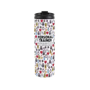 Personal Trainer Travel Mug - Novelty Gym Sports & Fitness Gift Stainless Steel Double-Walled Hot/Cold Drinks Travel Flask