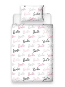 Barbie Figures Silhouettes Single Duvet Cover and Pillowcase Set