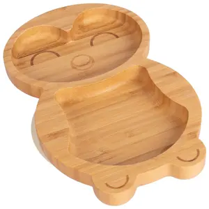 Tiny Dining Penguin Bamboo Suction Plate - Beige