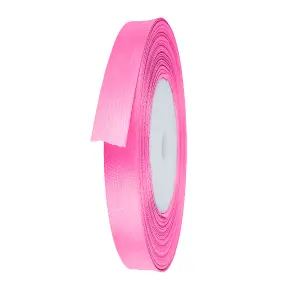 15mm Shocking Pink Double Sided Satin Polyester Ribbon Roll, 25 metres