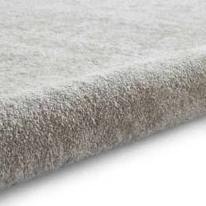 Silver Plain Shaggy Rug, 17mm Thick Stain-Resistant Rug, Modern Rug for Bedroom, LivingRoom, & DiningRoom-80cm X 150cm