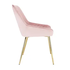 Hamilton - Dining x2 Chair in Velvet - (Pink)