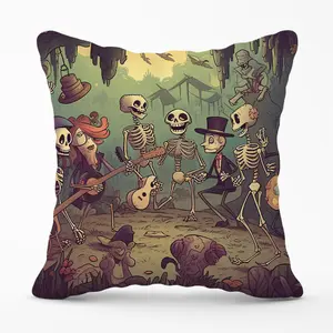 Cartoonish Skeletons Having A Party Cushions 60cm x 60cm