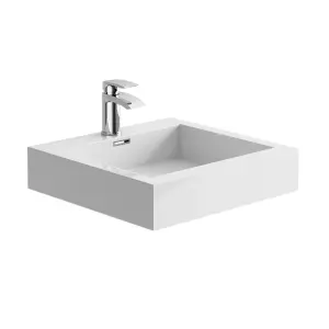 Walter White Composite Resin Rectangular Counter Top Basin (W)600x(D)470mm