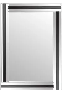 MirrorOutlet Dalton Black All Glass Wall Mirror 100 x 70 CM