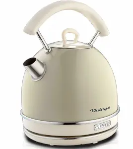 Ariete ARPK10 Vintage Retro Dome Kettle & Toaster Set, 1.7 Litre Kettle, 2 Slice Toaster, Beige