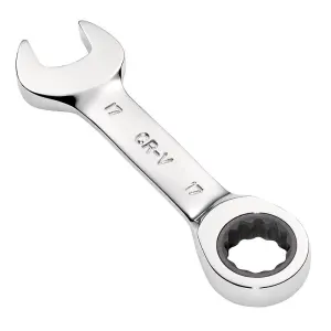 Draper Tools HI-TORQ Metric Stubby Ratchet Combination Spanner, 17mm