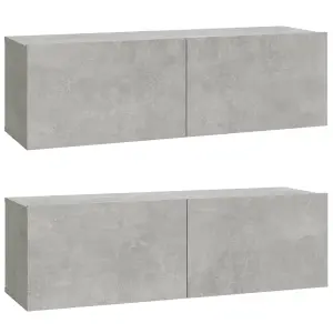 Berkfield 6 Piece TV Cabinet Set Concrete Grey Engineered Wood