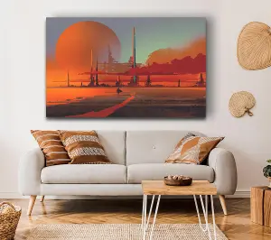 The City Evacuation Canvas Print Wall Art - Medium 20 x 32 Inches