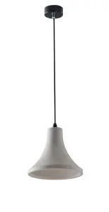 Luminosa Ando Dome Ceiling Pendant, Light Grey, E27