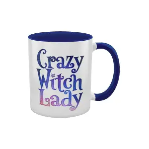 Grindstore Crazy Witch Lady Inner Two Tone Mug White/Blue (One Size)