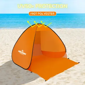 Milestone Camping Pop-Up Beach Tent with Extendable Ground Sheet