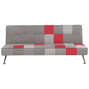 Sofa Bed OLSKER Light Grey Velvet