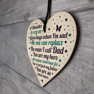 Red Ocean Daddy Gifts From Daughter Wooden Heart Dad Gifts From Son Birthday Christmas Keepsake Plaque