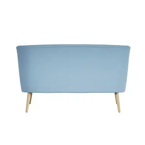 BEAU 2 SEATER SOFA CORNFLOWER BLUE / BLONDE WOOD