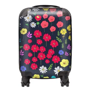 Multicoloured Flower Pattern Suitcase - Small