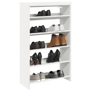 Berkfield Shoe Rack White 60x25x100 cm Engineered Wood