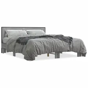 Berkfield Bed Frame without Mattress Grey Sonoma 150x200 cm King Size