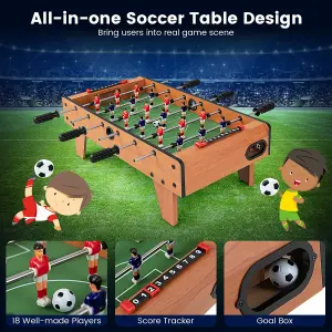 Costway 27'' Football Table Top Football Soccer Kids Family Game Toy Set Wooden Frame