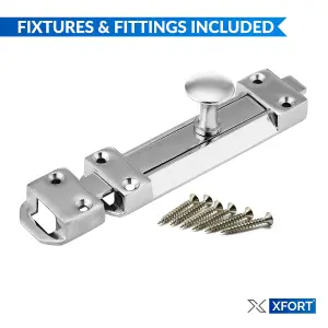 XFORT 2 Pack Polished Chrome Heavy Door Bolt