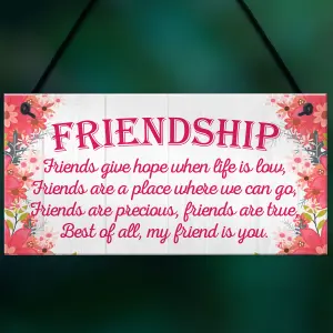 Red Ocean My Friend Is You Friendship Best Friends Love Gift Hanging Plaque Home Present Sign