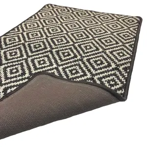 Mighty Mats® Dark Grey & White Geo Soft Loop Door mat, 75cm x 50cm