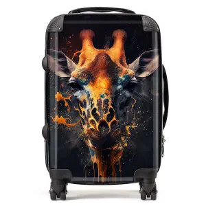 Golden Giraffe Face Splashart Suitcase - Cabin