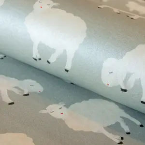 Galerie Great Kids Grey Smooth Glitter Sweet Sheep Wallpaper Roll