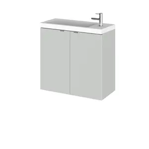 Fusion 600mm Wall Mount Vanity Unit Gloss Grey Mist