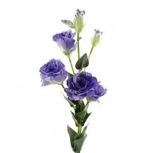 Pack of 6 x 80cm Artificial Purple Wild Rose Stem - 6 Flowers