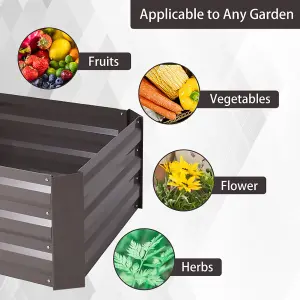 Rectangular Metal Raised Garden Bed Outdoor Raised Bed Seed Bed Planter Box 120 cm W x 90 cm D