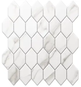 Mosaic sheet in ceramic on net 250mm x 256mm - Elegant White Statuary