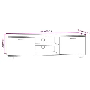 Berkfield TV Cabinet Smoked Oak 140x40.5x35 cm Engineered Wood