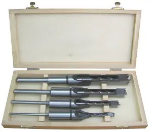 Charnwood MCCSET4 Hollow Chisel & Bit Mortice Set, 4 Pcs: 1/4", 3/8", 1/2", 5/8"