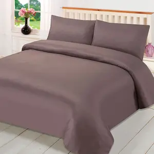 Brentfords Plain Duvet Cover Pillowcase Bedding Set