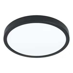 Wall / Ceiling Light Black 285mm Round Surface Mounted 20W LED 4000K