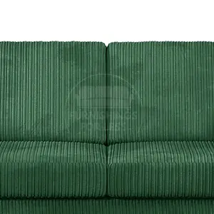 Luxor Green Jumbo Cord Large 5 Seater Corner Sofa Long Right Hand Facing - Full Back