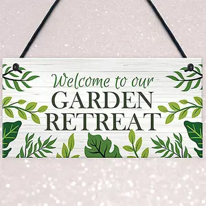 Red Ocean Garden Welcome Sign Gardening Gifts Home Decor Gifts Garden Shed Summer House