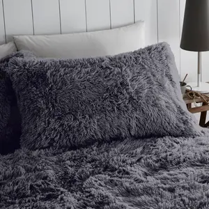 Wilfred Solid Colour Duvet Cover Set with Pillowcases Charcoal / Double - 2 Standard Pillowcases