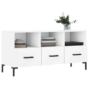 Berkfield TV Cabinet White 102x36x50 cm Engineered Wood