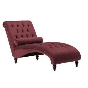 Velvet Chaise Lounge Burgundy MURET