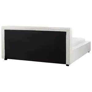 Boucle EU King Size Bed Off-White MIRANDE