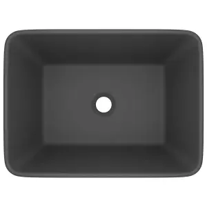 Berkfield Luxury Wash Basin Matt Dark Grey 41x30x12 cm Ceramic